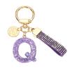 [PATIKIL] Chaveiro com Letra Inicial, Chaveiro com Letra Q Brilhante de Presente, Chaveiro com Alfabeto, Acessório de Bolsa para Mulheres, Brilhante e Fofo para Mochila Bolsa Chave de Carro