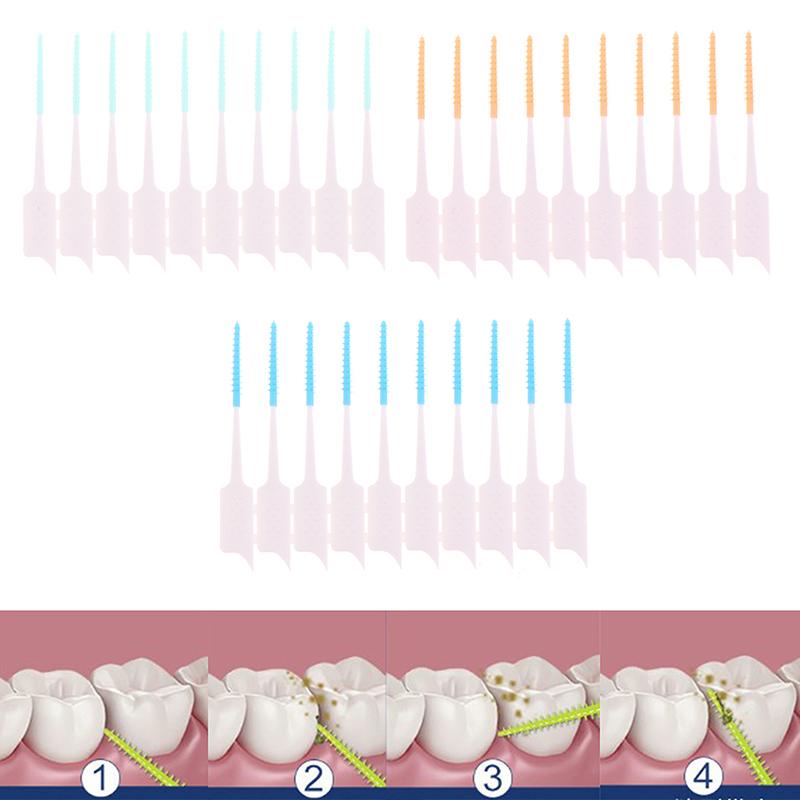 20/40Pcs Interdental Brush Cleaning Between Teeth Oral Care Toothpick Dental Tool Floss Orthodontic Oral Dental Hygiene Tool