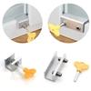 Adjustable Sliding Door Window Locks Padlock Stop Aluminum Alloy Door Lock Frame Security Lock with Keys Safety Key Lock