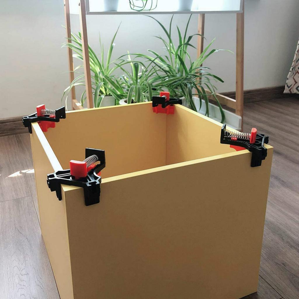 Woodworking 90° Right Angle Clamps Adjustable Spring Corner Fixers for Photo Frame Cupboard DIY Drilling Positioning