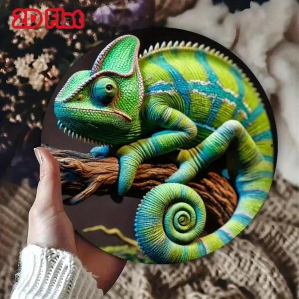 Vivid 3D Chameleon Metal Wall Art Personalized Home Office Decor Gift