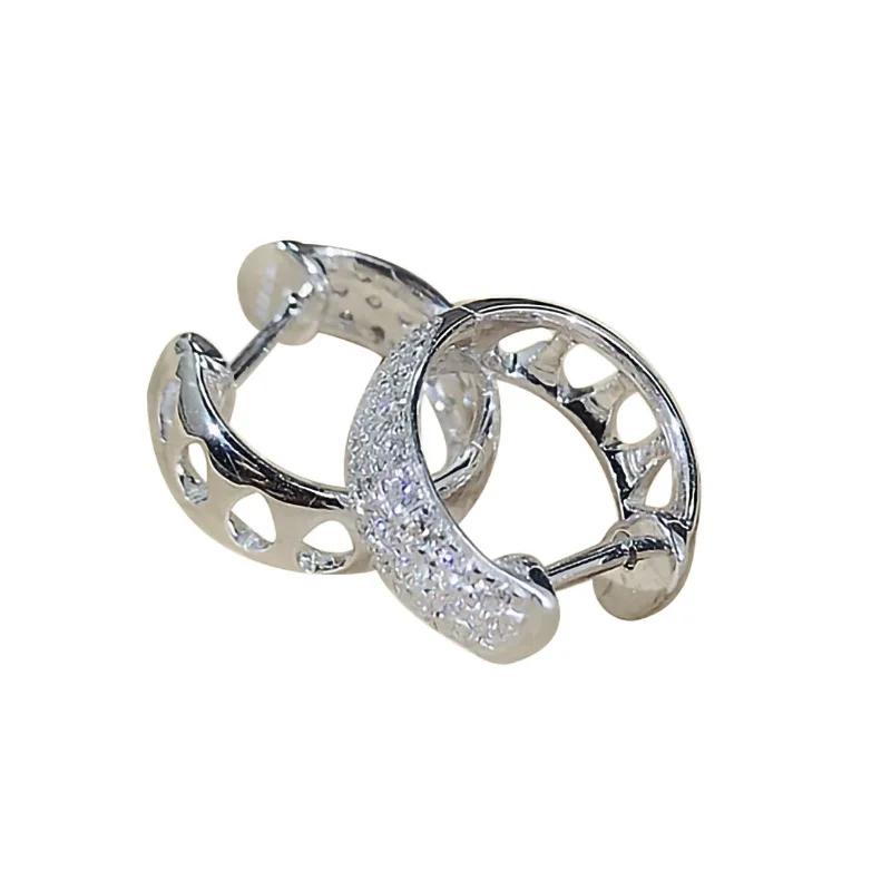 Micro-Inlaid Diamond Exquisite Fashion Earrings High-End All-Match Personality Earrings Ring Female Net Celebrity Fashion