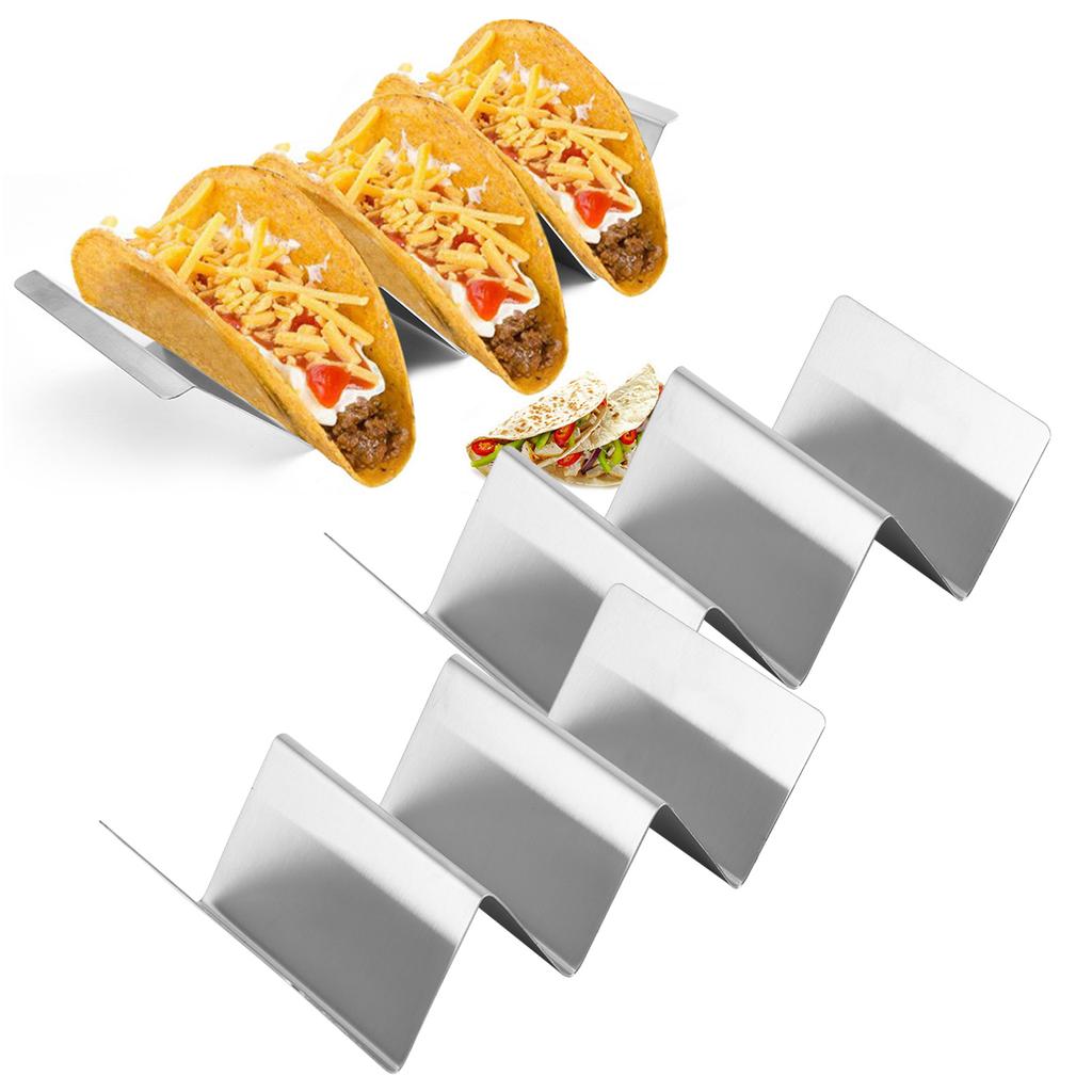 2PCS Stainless Steel Taco Pancake Stand Storage Rack Holders for Restaurant Hotel Home Kitchen UseType 3