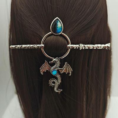 Retro Viking Flying Dragon Hairpin – Women's Norwegian Style Hair Clip Accessory