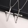 Xiaomi Vnox Stainless Steel Catholic Jesus Christ Cross Crucifix Pendant Necklace for Men Women Religious Prayer Jewelry