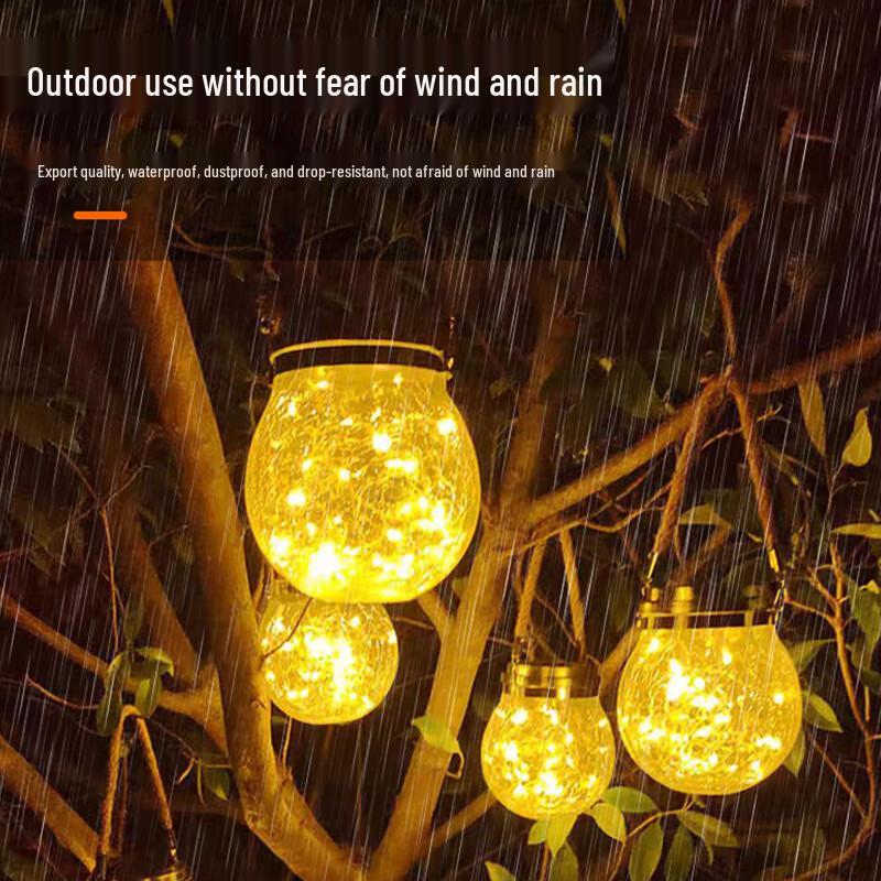 UOSU Solar Crackle Ball Garden Light