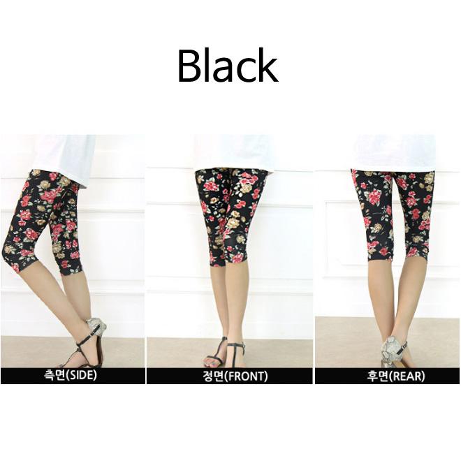 Leggings Pants for Women Rose Pattern Shorts Summer Korea Fashion