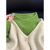 Korean Half-High Neck Long Sleeve Knit Top - Women's Slimming Autumn/Winter Base Layer