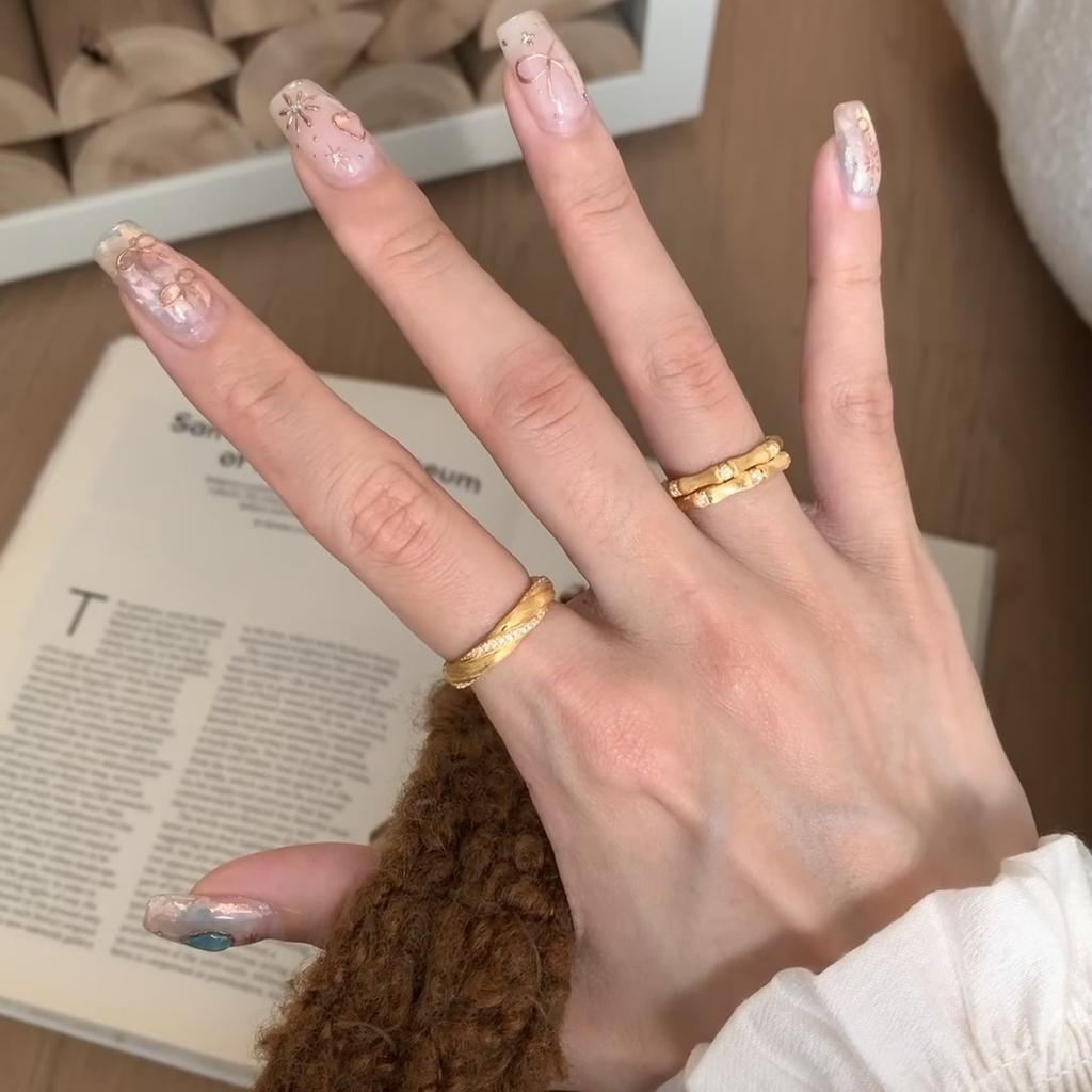 Mittelalterlicher Gebürsteter Drehbarer Twist Diamantring für Damen, Nische Schlichtes Stapeln und Tragen Vielseitiger Heavy Industry Retro Ring