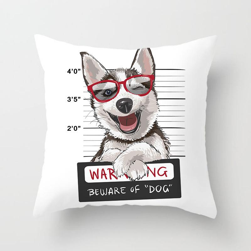 Desen animat geometric drăguț câine și pisică husă de pernă față de pernă acasă sufragerie canapea decor față de pernă