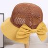 Summer Hats For Women Knitted Breathable Foldable Sun Hat With Bow Sun Protection Sunshade Korean Beach Hat Cap Travel New