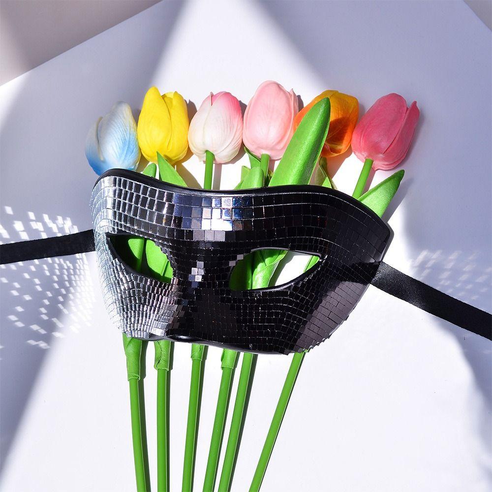 Maschera di Carnevale Luminosa Maschera Argentata per Occhi Moda Ballo Maschera Viso Glitterata per Donne Uomini Festa Ballo di Fine Anno