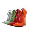 New Super High Pointed Toe Slim Heels Shoes Style Fashionable Light Mouth Large Size Elegant Buckle Fashionable Bright Colors