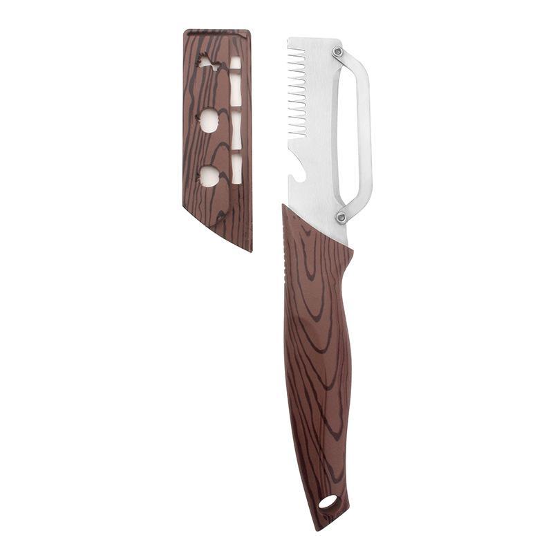 Multifunctional Vegetable Peeler With Sharp Stainless Steel Blade Wood Grain Handle For Kitchen Fruit Potato Peeling