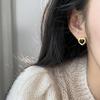 European and American Luxury Stainless Steel Enamel Heart Pendant Necklace Earrings Fashion Jewelry For Womens Set Accessory