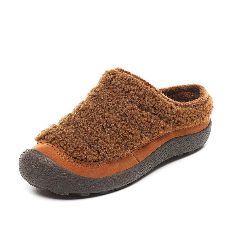 Children s Cotton Slippers Autumn and Winter Bag Head Warm Cotton Shoes Outdoor Cotton Slippers Boys Velvet Indoor Cotton Mop Plush Shoes 32