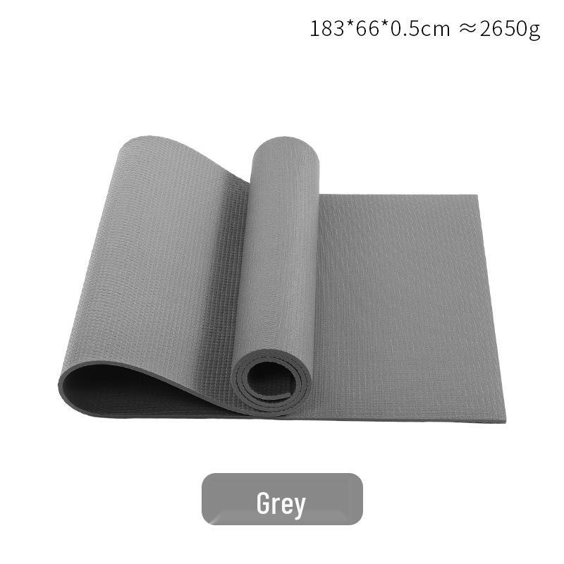 Black High-Density Non-Slip PVC Yoga Mat with Shock Absorption for Quiet Home Fitness