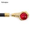 Drachenklauengriff, rote Glaskugel, goldener Gehstock, modischer dekorativer Gehstock, Cosplay, Gehstock, Knauf, Crosier, 93 cm