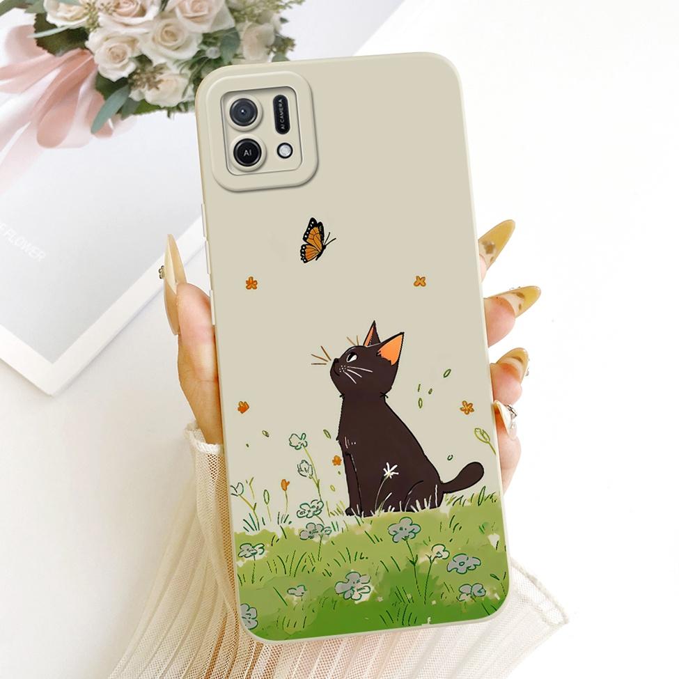 For Oppo A16k CPH2349 Casing For Oppo A16e CPH2421 Cover Fashion Cartoon Cute Funny Painted Silicone Phone Case