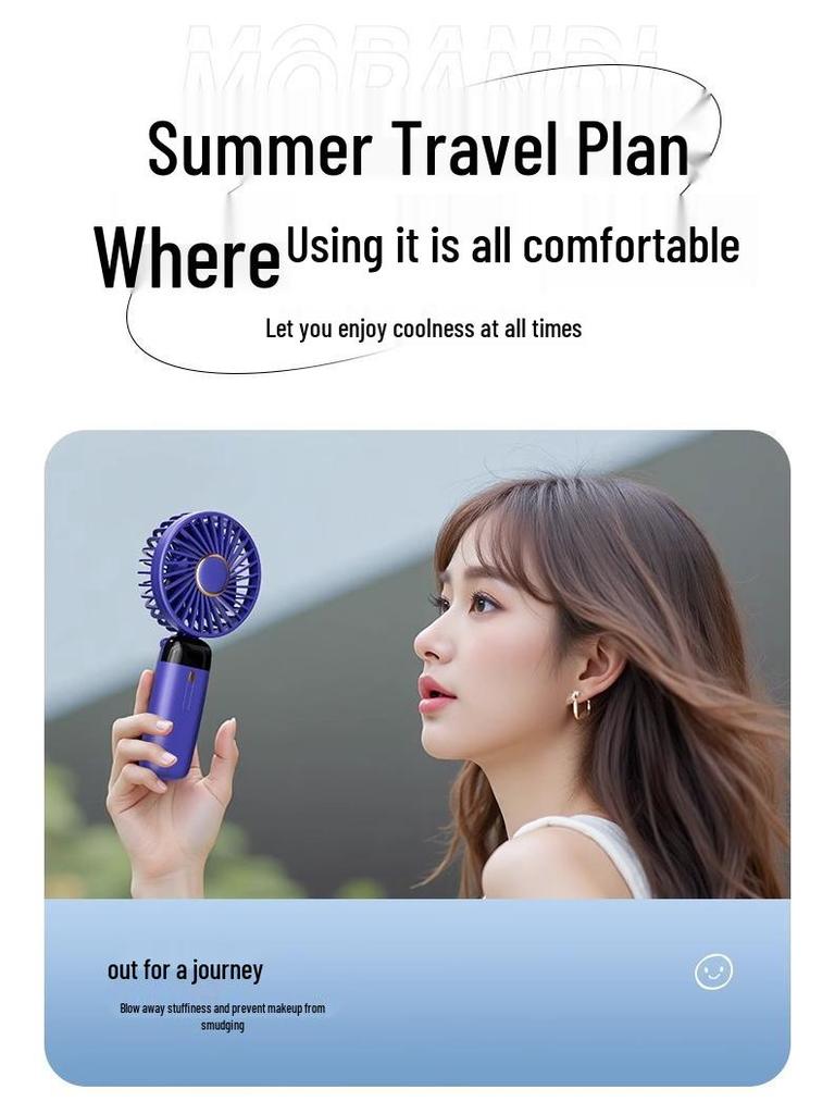 Tragbarer USB Wiederaufladbarer Mini-Tischventilator - Leise, Persönlich, Handgehaltene Kühlung für Studenten