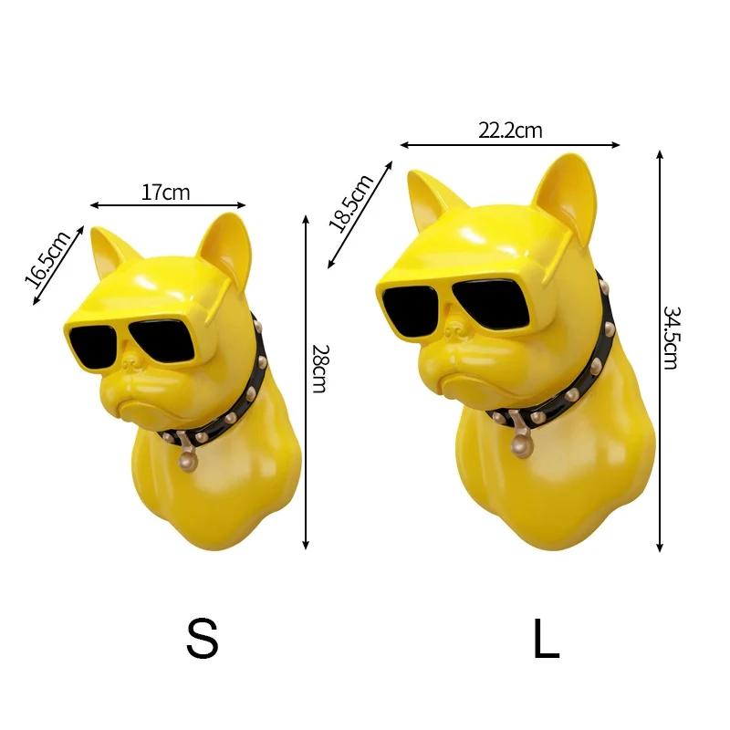 Wall mounted decor Creative Fighting Dog Head Wall Pendant Bar coffee shop restaurant background wall decor ornament sculpture