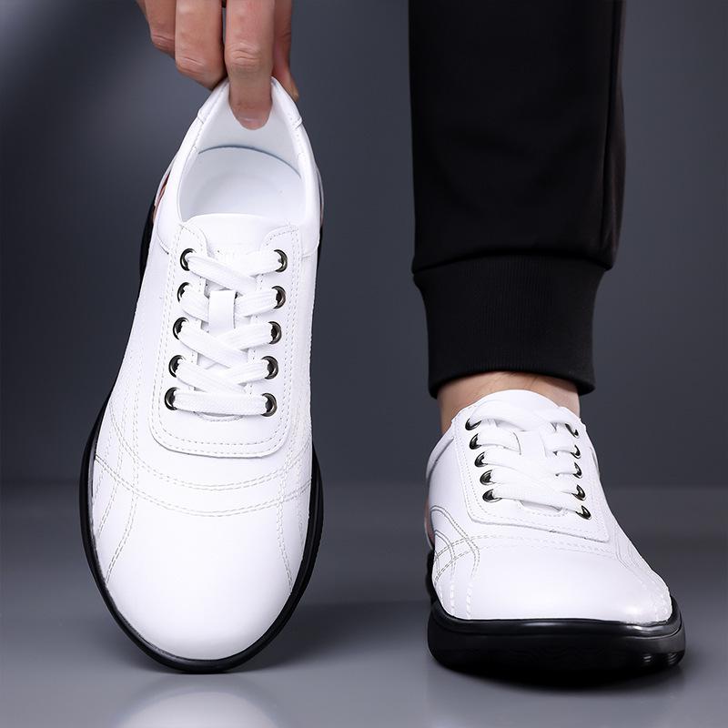 2026 Spring Autumn New Casual Leather Shoes for Men Solid Color Summer Hallow Designer Shoes Male Fashion Sports Sneakers Man