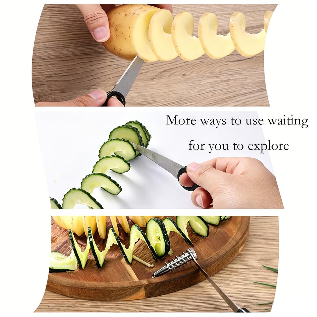Multifunctional Spirals Cutter Stainless Steel Spirals Cutter For Veggies Manual Spirals Screw Slicers For Potatoes Kitchen Tool