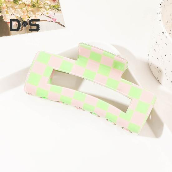 1/4Pcs Women Hair Claws Strong Fixation Plaid Pattern Design Hair Clips Versatile Lattice Hair Accessories