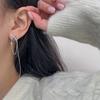 Korean 925 Sterling Silver Crystal Bowknot Long Crystal Stud Earrings For Women Wedding Party Jewelry Gift Female Pendientes