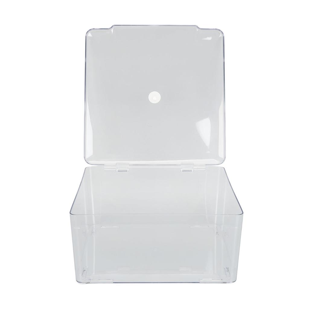 Cosmetic Storage Box Containers with Hinged Lid Dust Proof Large Capacity Space Saving Clear Plastic Case