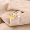 Oval Yellow Cat's Eye Gemstone 925 Sterling Silver Statement Trendy Ring Jewelry RR-28-35
