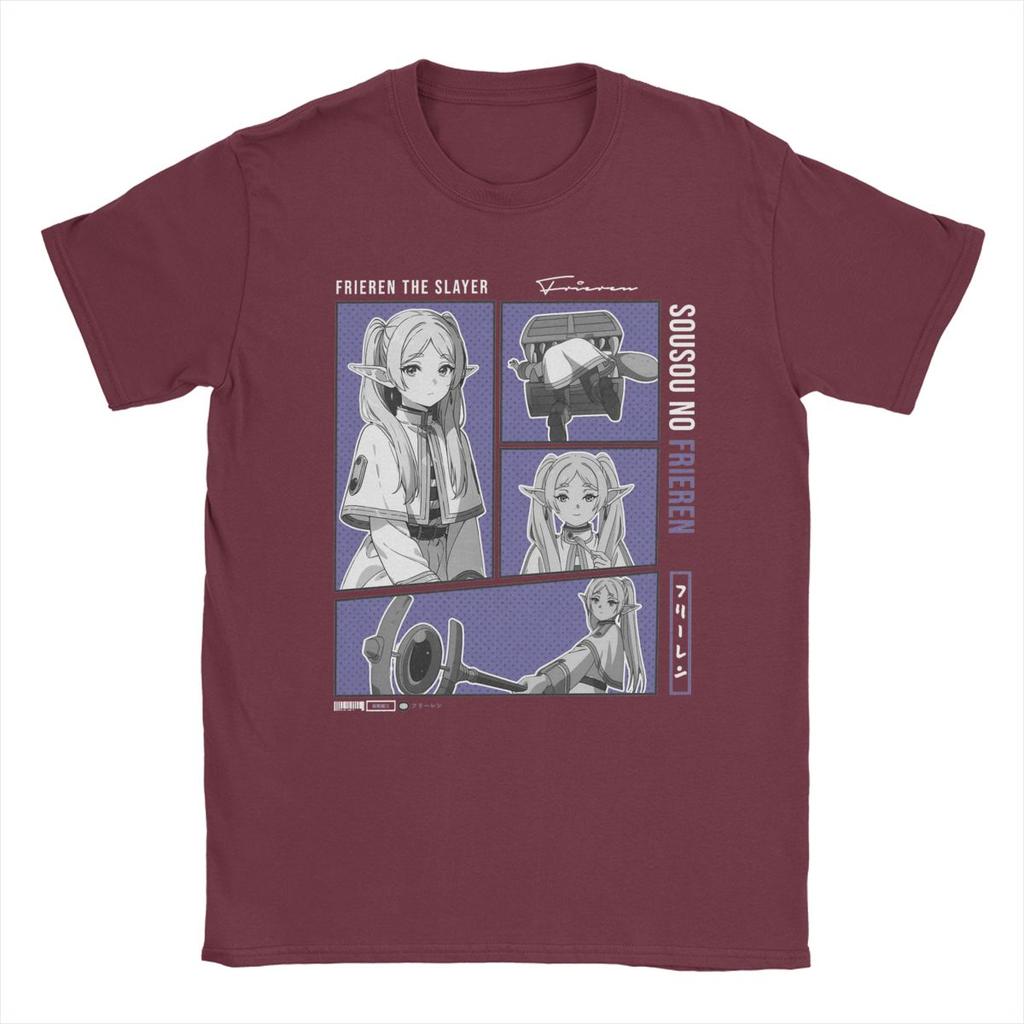 Sousou No Frieren Ανδρικό T-Shirt Ιαπωνικό Anime Vintage 100% Βαμβακερό Μπλουζάκι Κοντομάνικο T-Shirt με Στρογγυλή Λαιμόκοψη Ιδέα Δώρου Τοπ