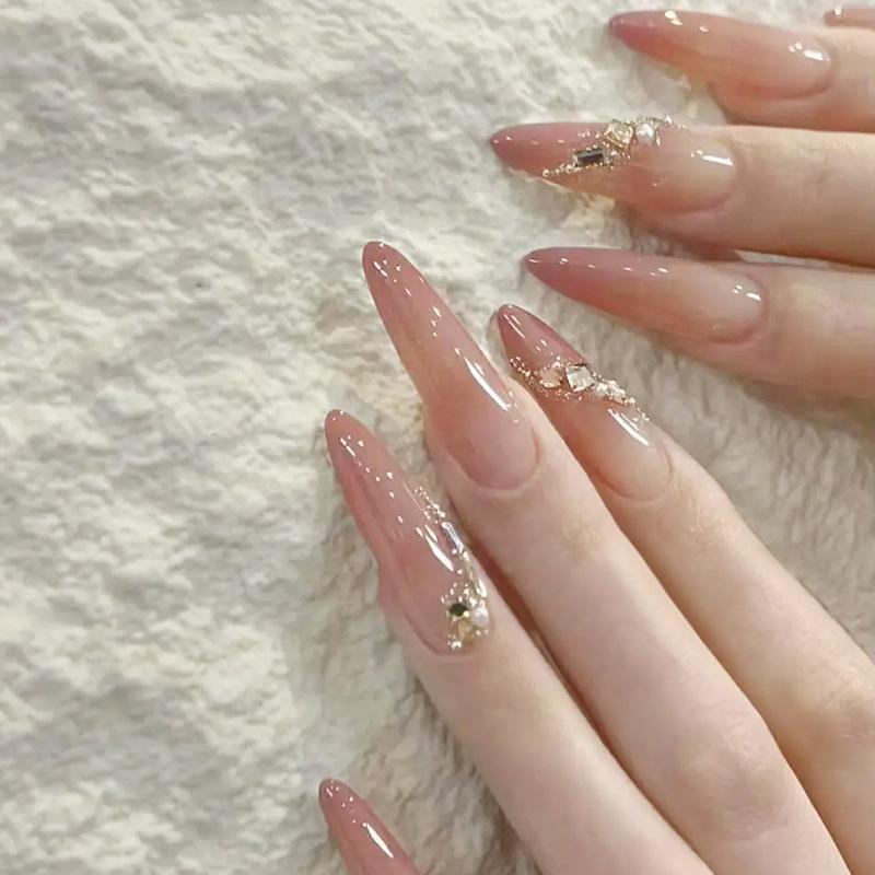 Gothic Red & Black Gradient Handmade Long False Nails