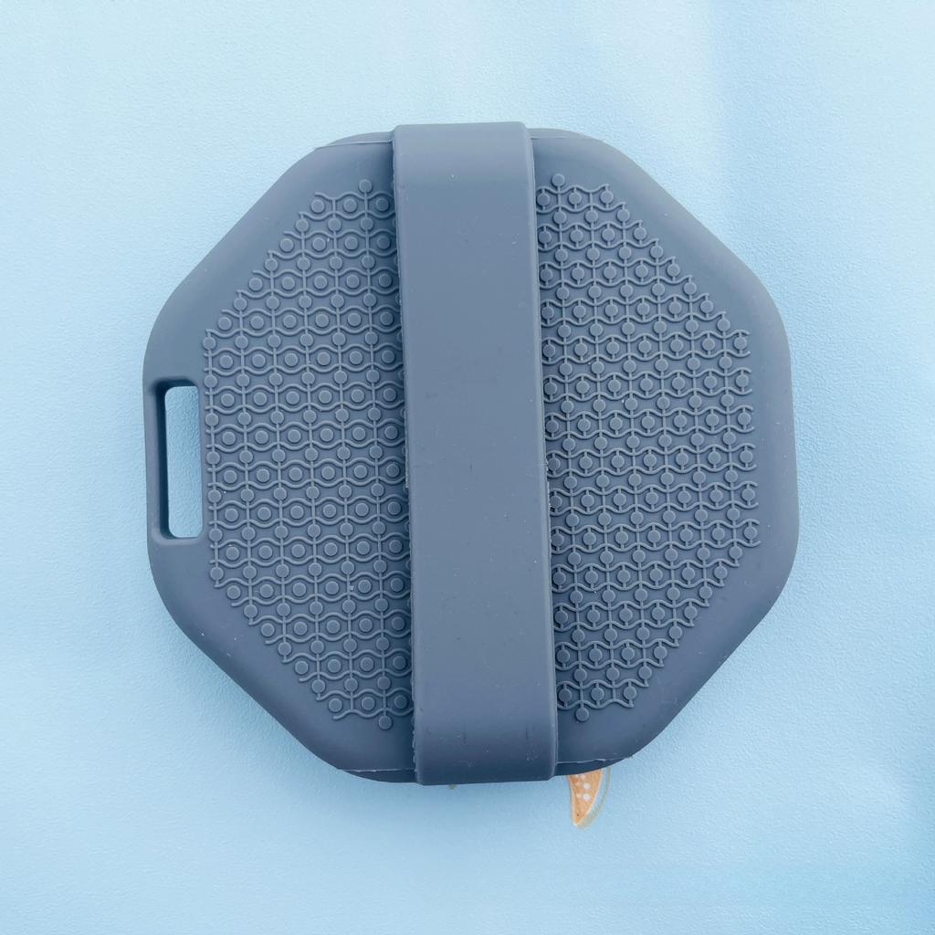 1 st Polygonal Silikonbadborste Djup Exfoliering och Skrubbning Massageborste Silikon Kroppsskrubbare Badrumsbadverktyg