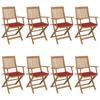 Day and Night - Day and Night Folding Garden Chairs 8 Units Solid Acacia Wood and Cushions