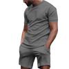 Set da 2 pezzi T-shirt a maniche corte con trama a nido d'ape e Pantaloncini a 5 punte - Abbigliamento Estivo per Fitness e Corsa