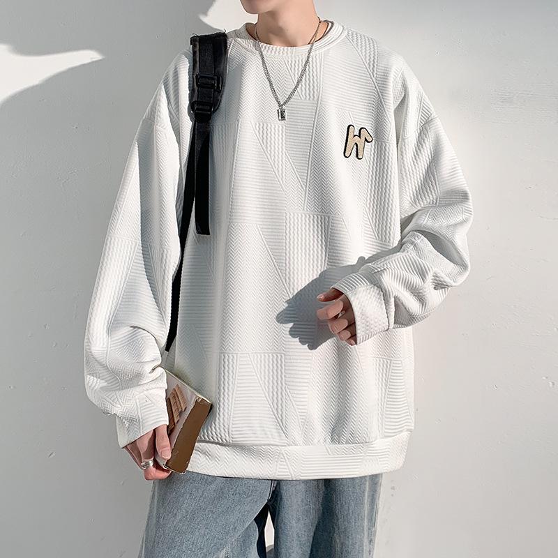 Herren Herbst Amerikanischer Stil Rundhals Fleecegefüttert Übergroß Hoodie: Modische Plus-Size Jacke im lockeren Schnitt
