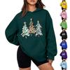 Women's Christmas Print Hoodie Casual Long Sleeve Pullover Sweatshirt for Holiday Winter Wear
