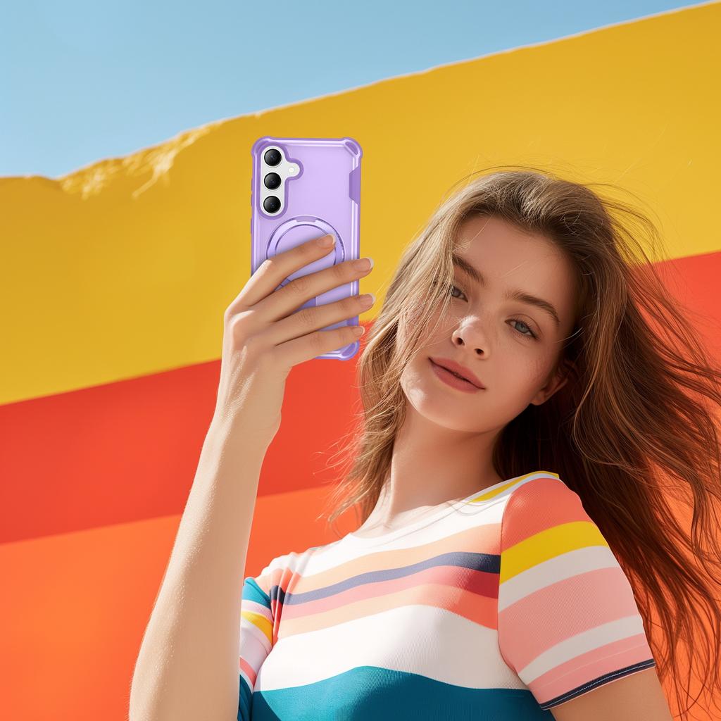 For Samsung Galaxy S25+/S24+ Case Compatible with MagSafe Kickstand TPU+PC Shockproof Phone Back Cover