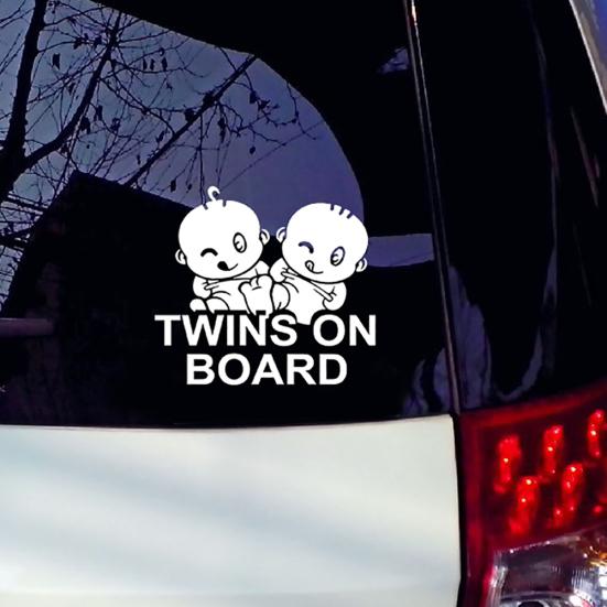 Twins On Board Waterproof Car Styling Decal Sticker Vehicle Windows Decoration