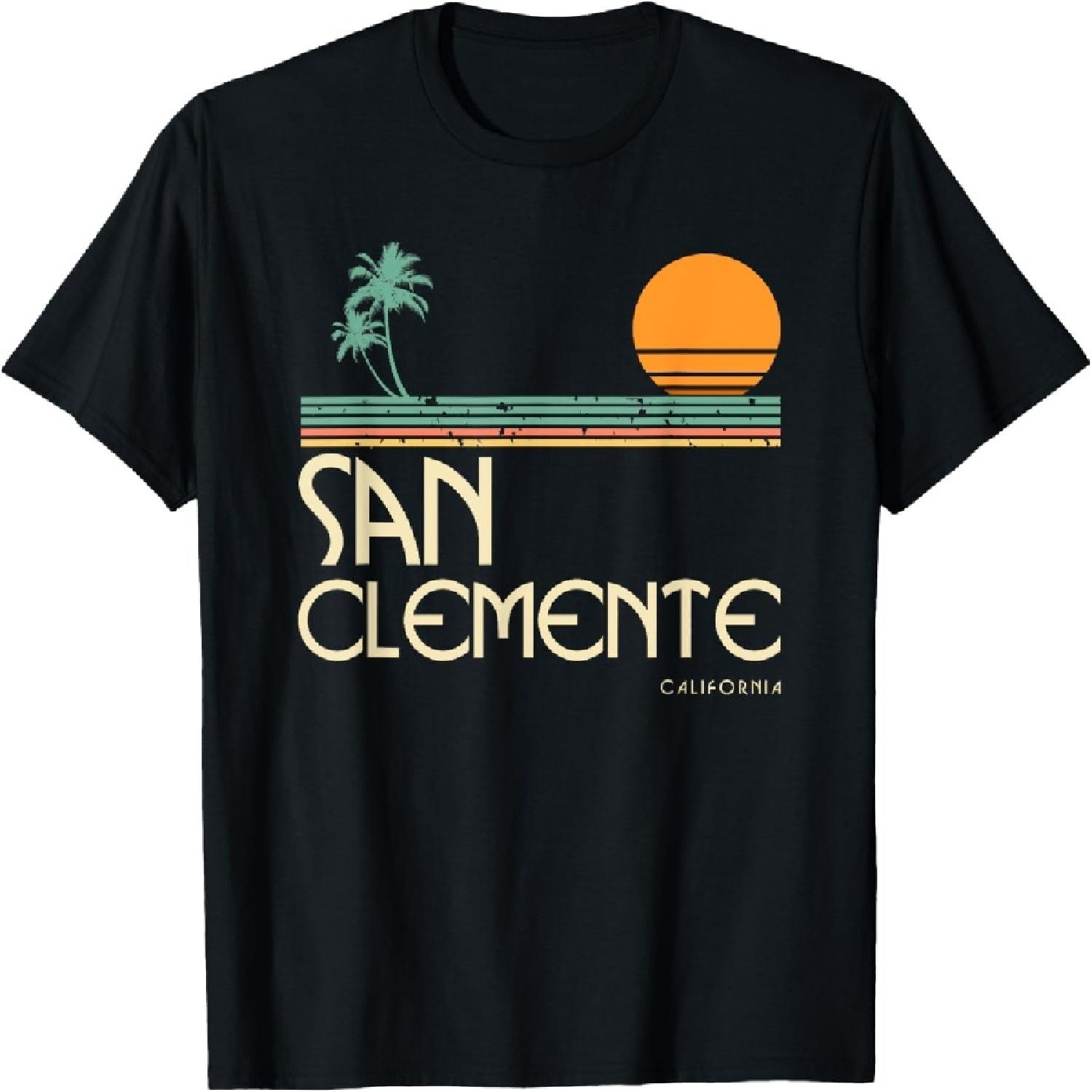 Vintage San Clemente California Sunset Palms T-Shirt XXXXXL разноцветный