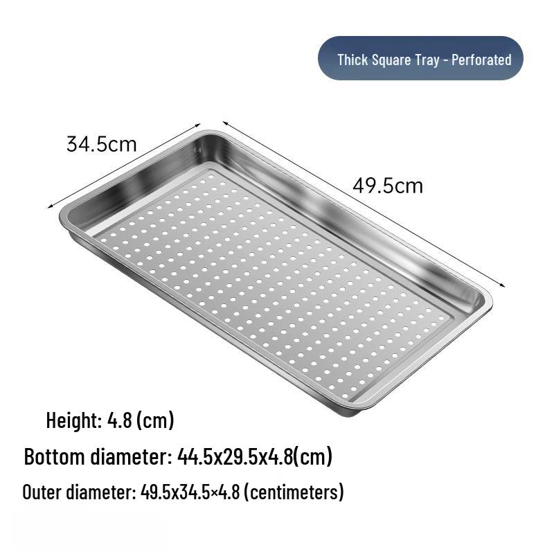 Stainless Steel Perforated Rectangular Tray