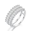 Tancise Classic 925 Sterling Silver  Zircon Ring Ladies Jewelry Wedding Promise Party Gift
