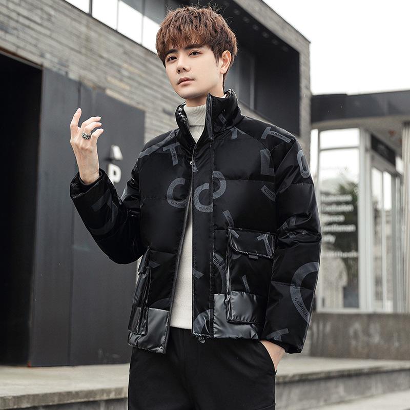 

Down jacket men s winter 2025 new thin men s trendy handsome winter wear thickened cropped jacket XXXL чёрный
