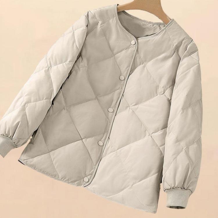 Women Fashion Coat Office Lady Tops Autumn Winter Solid V-Neck Thin Long Sleeve Single Breasted Parkas with Pockets