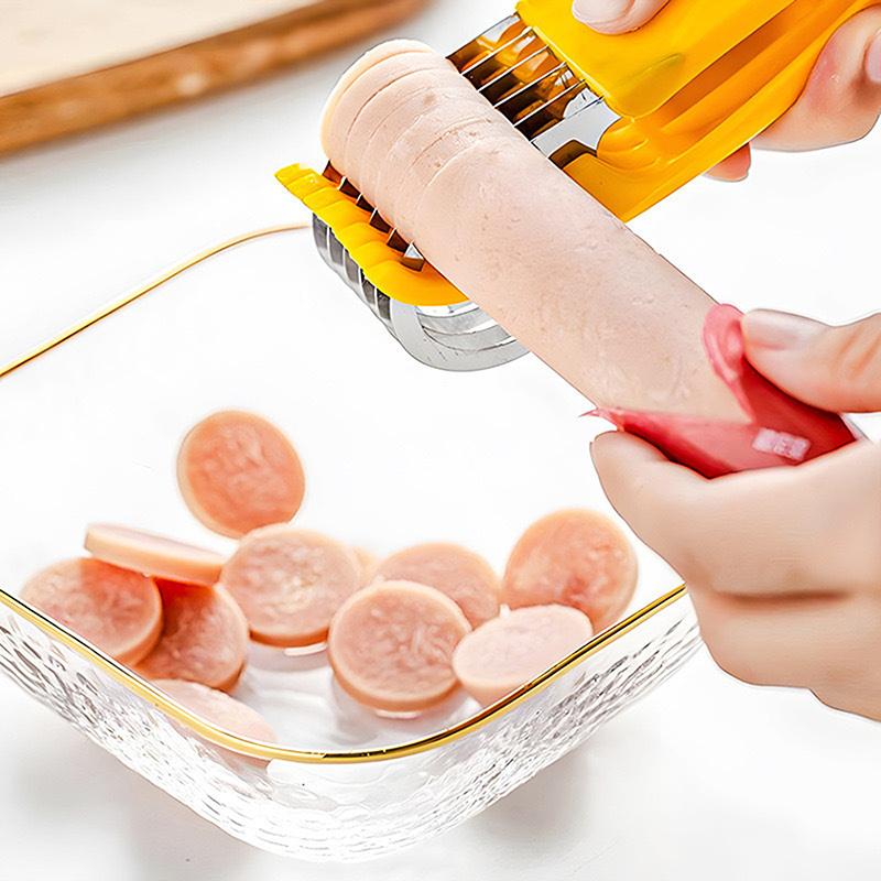 Banankutter i rustfritt stål Bananfruktdeler Skinkepølsekutter Fruktknivartefakt Banankutterverktøy