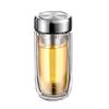 Double-Layer Glass Teacup: Men's Drop-Proof, Heat-Insulating, Large Capacity (500ml), Goose Egg Shape, Thickened for Car Use