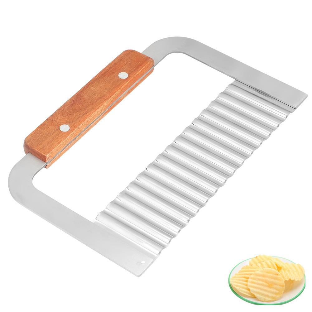 Kitchen Multi Purpose Stainless Steel Handle Potato Fries Cutting Slicing Wavy Knife