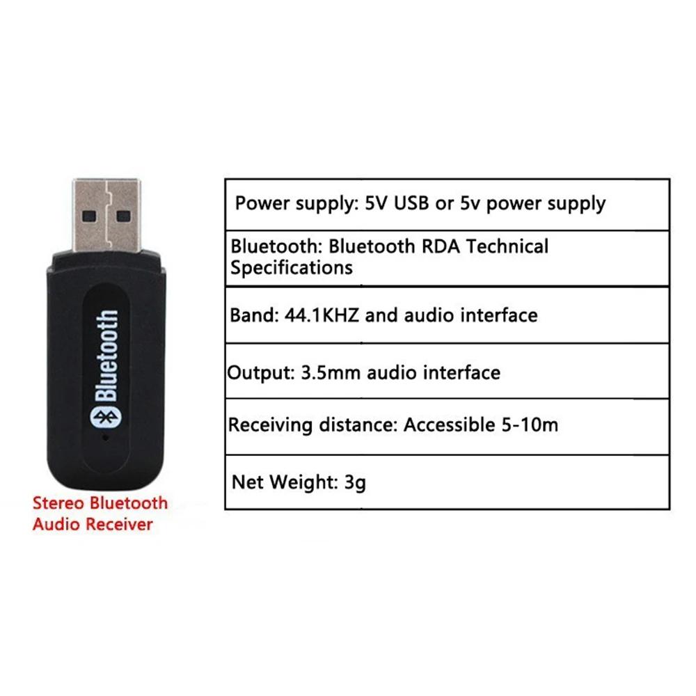 Bluetooth-Compatible USB Receiver Adapter Music Single 3.5mm Aux Jack Wireless Audio Receiver Speaker Connector For Car Android