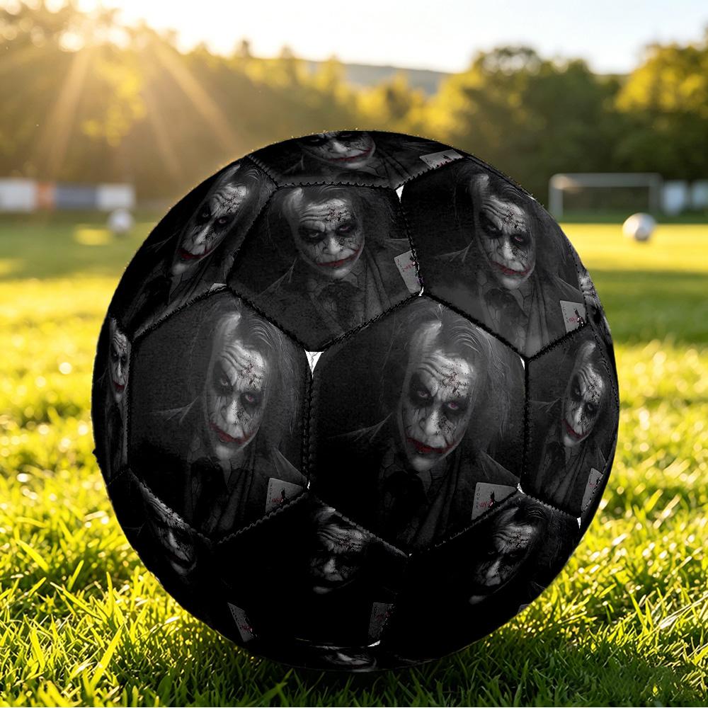 Joker Printed Size 5 Standard Football, Waterproof PU Training Soccer Ball for Outdoor Sports